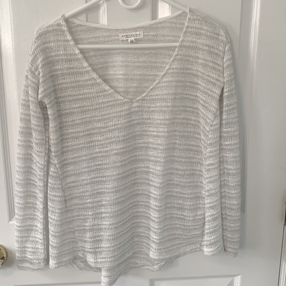 Sparkle snow small striped sweater